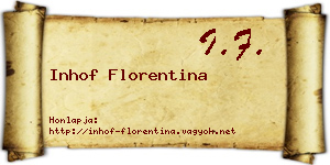 Inhof Florentina névjegykártya